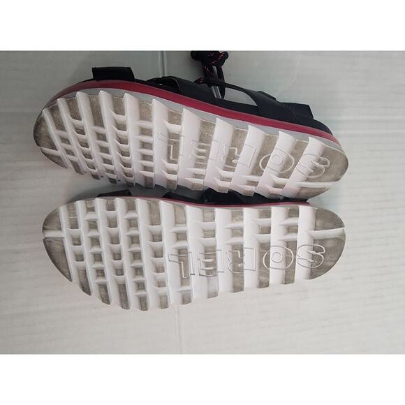 Sorel Sandals Womens SZ 7.5 Roaming Lace Leather Black Punch Pink - Picture 8 of 9